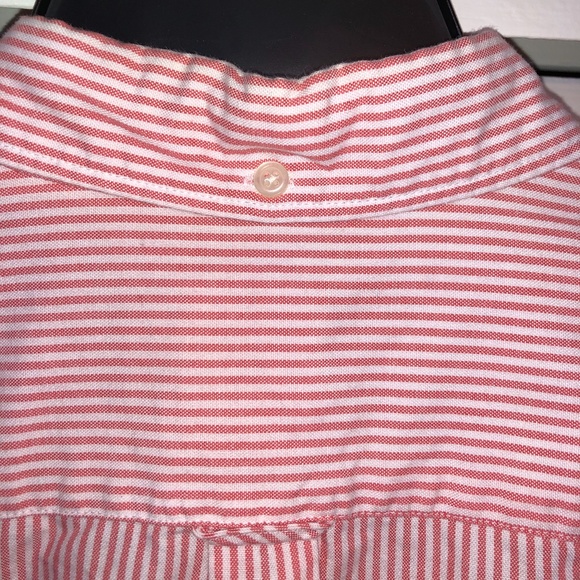 Gap Modern Oxford Button Down, Coral Pinstripe XL - Picture 6 of 9